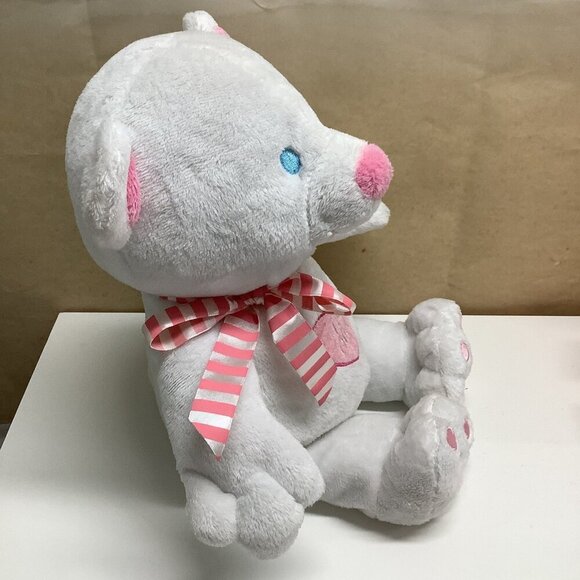 I’m One White Teddy Bear With Pink Heart and Striped Neck Tie Preloved - Picture 4 of 9